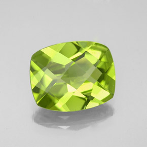 Peridoto verde natural 3,48ct, almofada cortada, VS-SI