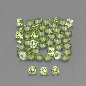 Pedras preciosas de peridoto verde natural de  ct, corte redondo, VVS-VS