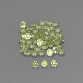 Pedras preciosas de peridoto verde natural de  ct, corte redondo, VVS-VS