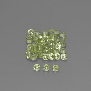 Pedras preciosas de peridoto verde natural de 1,46 ct, corte redondo, VVS-VS