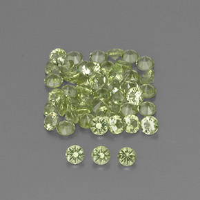 Pedras preciosas de peridoto verde natural de 1,46 ct, corte redondo, VVS-VS