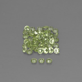 Pedras preciosas de peridoto verde natural de 1,46 ct, corte redondo, VVS-VS