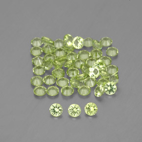 Pedras preciosas de peridoto verde natural de  ct, corte redondo, VVS-VS