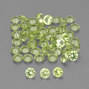 Pedras preciosas de peridoto verde natural de  ct, corte redondo, VVS-VS