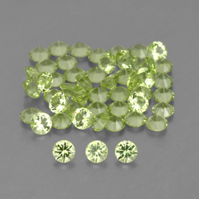 Pedras preciosas de peridoto verde natural de  ct, corte redondo, VVS-VS