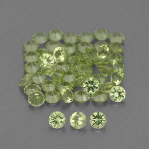 Pedras preciosas de peridoto verde natural de  ct, corte redondo, VVS-VS