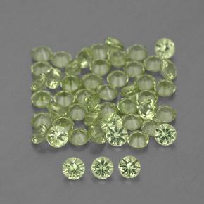 Pedras preciosas de peridoto verde natural de 1,48 ct, corte redondo, VVS-VS
