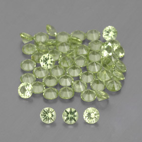 Pedras preciosas de peridoto verde natural de  ct, corte redondo, VVS-VS