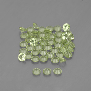 Pedras preciosas de peridoto verde natural de  ct, corte redondo, VVS-VS
