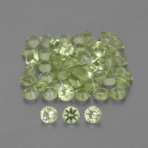 Pedras preciosas de peridoto verde natural de  ct, corte redondo, VVS-VS