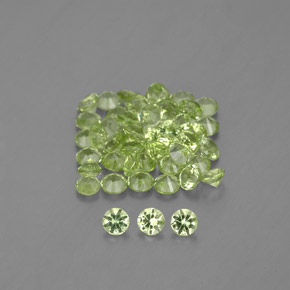 Pedras preciosas de peridoto verde natural de 1,48 ct, corte redondo, VVS-VS