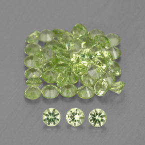 Pedras preciosas de peridoto verde natural de 1,48 ct, corte redondo, VVS-VS