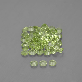 Pedras preciosas de peridoto verde natural de 1,48 ct, corte redondo, VVS-VS