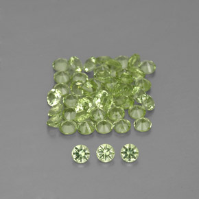 Pedras preciosas de peridoto verde natural de  ct, corte redondo, VVS-VS