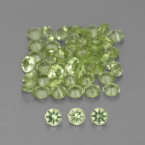 Pedras preciosas de peridoto verde natural de  ct, corte redondo, VVS-VS