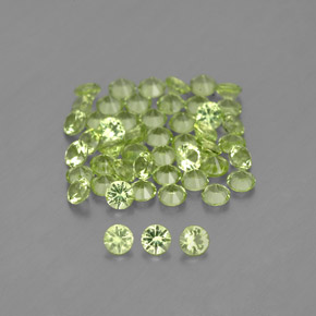 Pedras preciosas de peridoto verde natural de  ct, corte redondo, VVS-VS