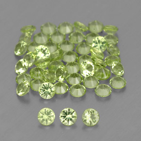 Pedras preciosas de peridoto verde natural de  ct, corte redondo, VVS-VS