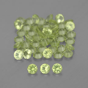 Pedras preciosas de peridoto verde natural de  ct, corte redondo, VVS-VS