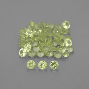 Pedras preciosas de peridoto verde natural de  ct, corte redondo, VVS-VS