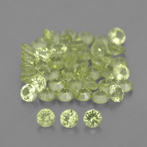 Pedras preciosas de peridoto verde natural de  ct, corte redondo, VVS-VS