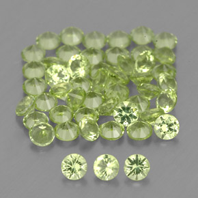 Pedras preciosas de peridoto verde natural de  ct, corte redondo, VVS-VS