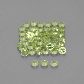 Pedras preciosas de peridoto verde natural de  ct, corte redondo, VVS-VS