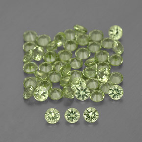 Pedras preciosas de peridoto verde natural de 1,54 ct, corte redondo, VVS-VS