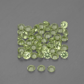 Pedras preciosas de peridoto verde natural de 1,54 ct, corte redondo, VVS-VS