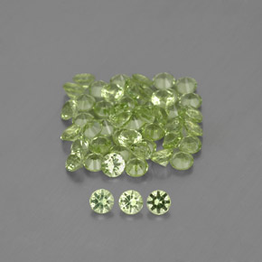 Pedras preciosas de peridoto verde natural de  ct, corte redondo, VVS-VS