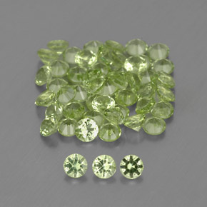 Pedras preciosas de peridoto verde natural de  ct, corte redondo, VVS-VS