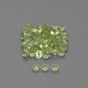 Pedras preciosas de peridoto verde natural de  ct, corte redondo, VVS-VS