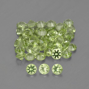Pedras preciosas de peridoto verde natural de  ct, corte redondo, VVS-VS