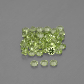 Pedras preciosas de peridoto verde natural de  ct, corte redondo, VVS-VS