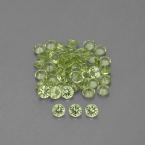 Pedras preciosas de peridoto verde natural de  ct, corte redondo, VVS-VS