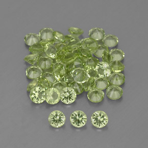 Pedras preciosas de peridoto verde natural de  ct, corte redondo, VVS-VS