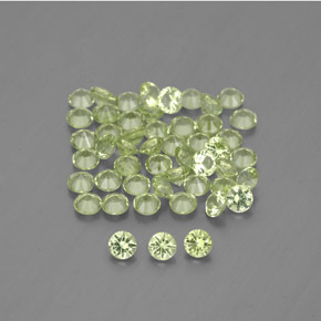 Pedras preciosas de peridoto verde natural de  ct, corte redondo, VVS-VS