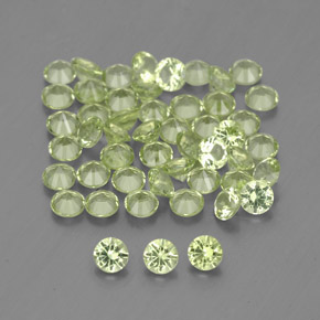 Pedras preciosas de peridoto verde natural de  ct, corte redondo, VVS-VS