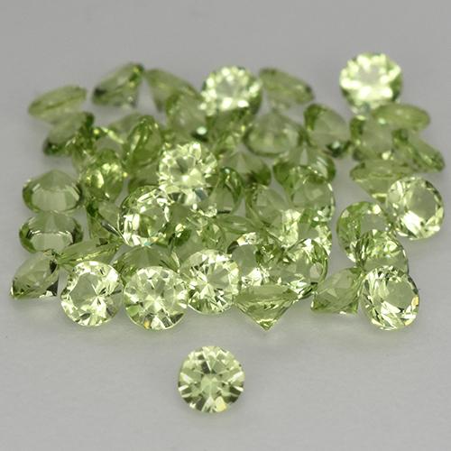 Pedras preciosas de peridoto verde natural de 1,47 ct, corte redondo, VVS-VS