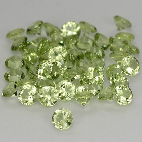 Pedras preciosas de peridoto verde natural de 1,47 ct, corte redondo, VVS-VS