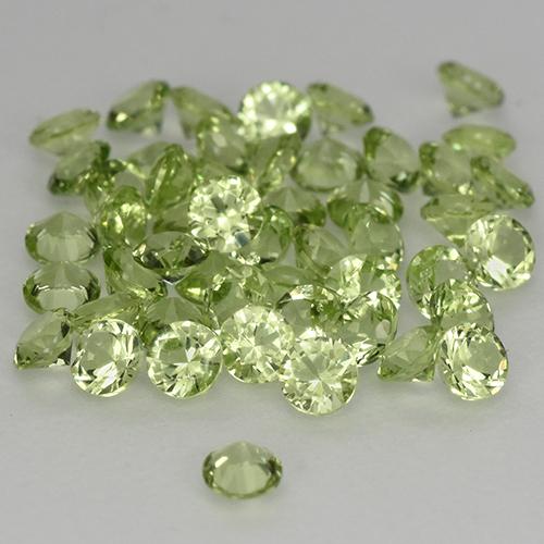 Pedras preciosas de peridoto verde natural de 1,47 ct, corte redondo, VVS-VS