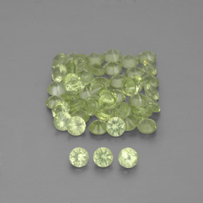 Pedras preciosas de peridoto verde natural de 1,48 ct, corte redondo, VVS-VS