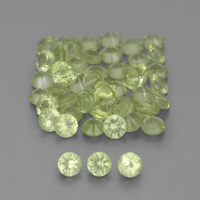 Pedras preciosas de peridoto verde natural de 1,48 ct, corte redondo, VVS-VS