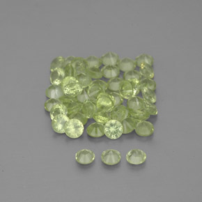 Pedras preciosas de peridoto verde natural de 1,48 ct, corte redondo, VVS-VS
