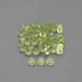 Pedras preciosas de peridoto verde natural de 1,47 ct, corte redondo, VVS-VS