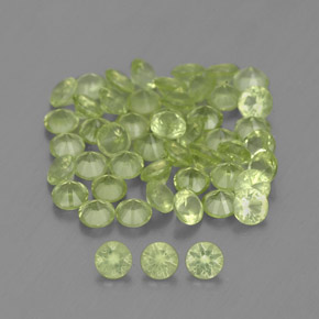 Pedras preciosas de peridoto verde natural de 1,47 ct, corte redondo, VVS-VS