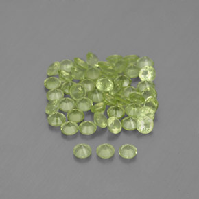 Pedras preciosas de peridoto verde natural de 1,47 ct, corte redondo, VVS-VS