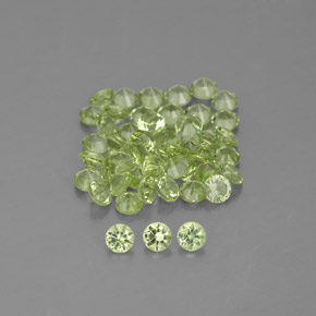Pedras preciosas de peridoto verde natural de 1,47 ct, corte redondo, VVS-VS