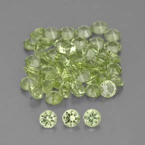 Pedras preciosas de peridoto verde natural de 1,47 ct, corte redondo, VVS-VS