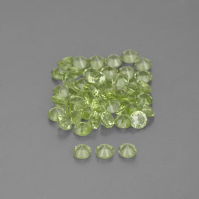 Pedras preciosas de peridoto verde natural de 1,47 ct, corte redondo, VVS-VS