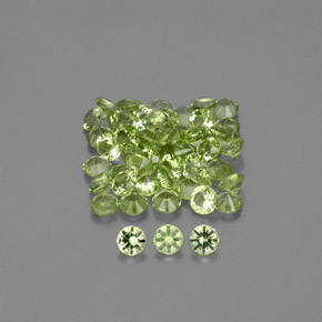 Pedras preciosas de peridoto verde natural de  ct, corte redondo, VVS-VS
